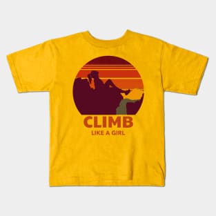 Climb Like a Girl Kids T-Shirt